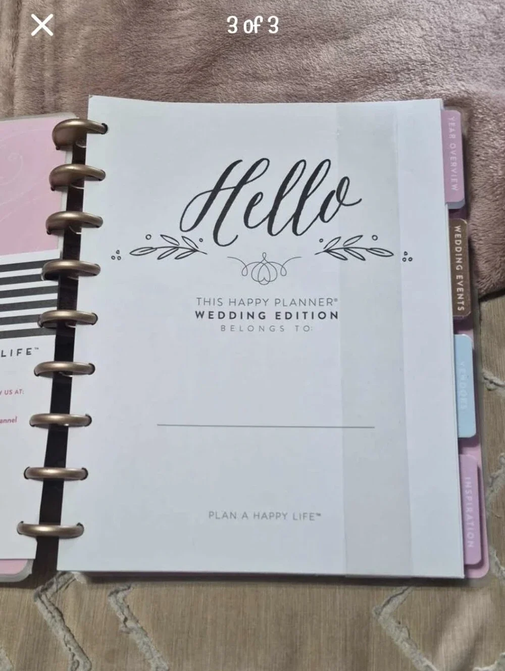 The Happy Planner Wedding Edition - White with Pink & Gold Accents